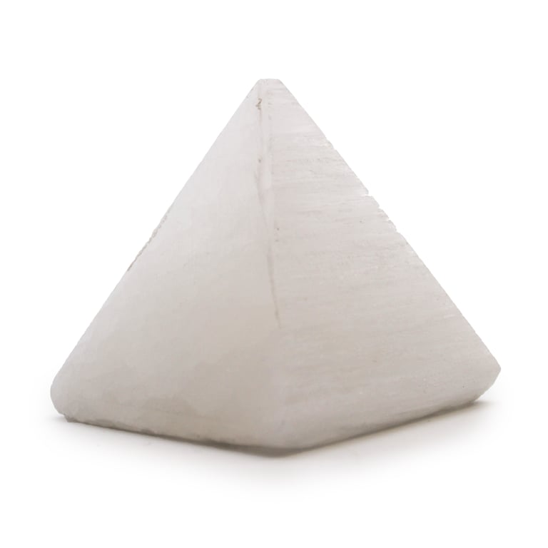 5cm Selenite Pyramid Crystal - Home Decor and Meditation Stone for Energy Healing and Chakra Balancing