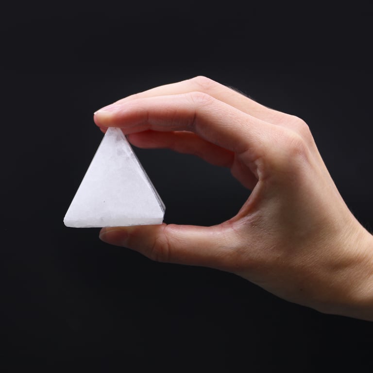 5cm Selenite Pyramid Crystal - Home Decor and Meditation Stone for Energy Healing and Chakra Balancing