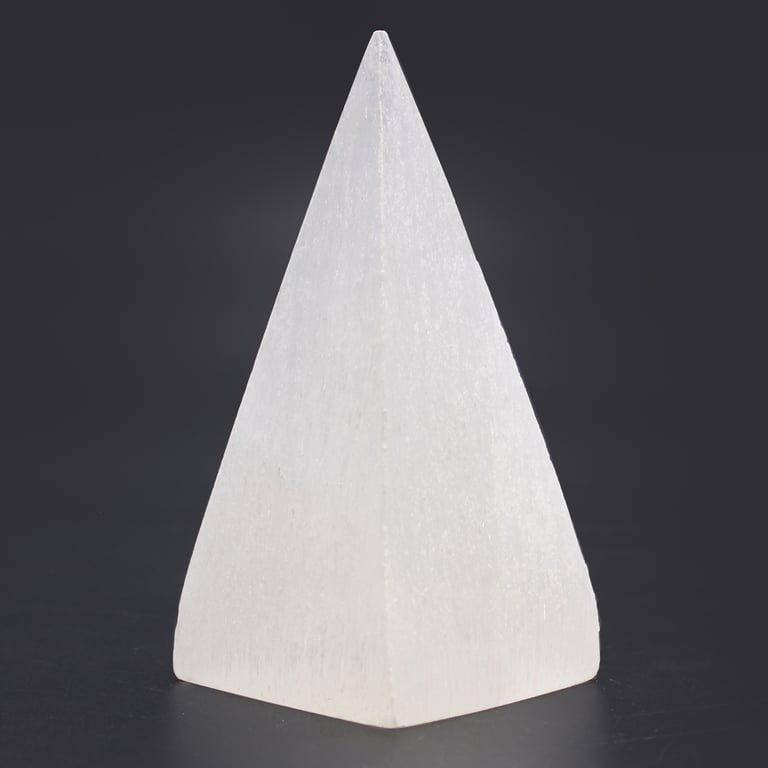 Selenite Pyramid - 10cm Healing Crystal Stone for Spiritual Growth and Relaxation