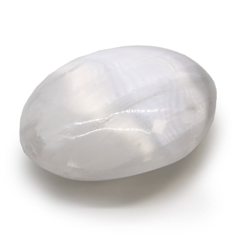 Selenite Palm Stone - 6.5cm Healing Crystal for Energy and Balance