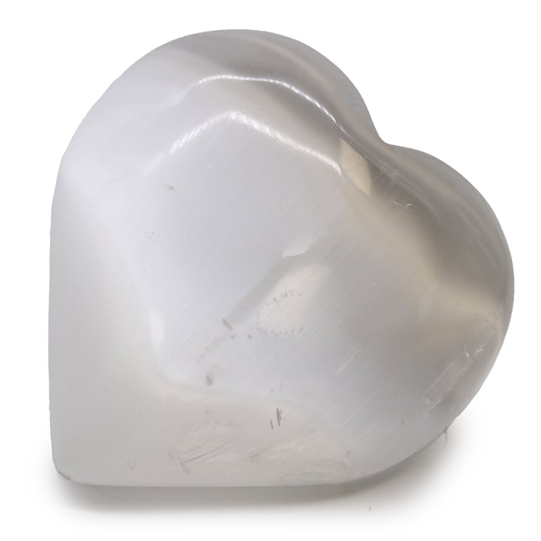 10cm Selenite Heart Crystal for Healing and Energy Work