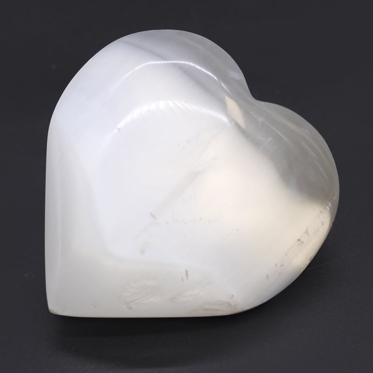 10cm Selenite Heart Crystal for Healing and Energy Work