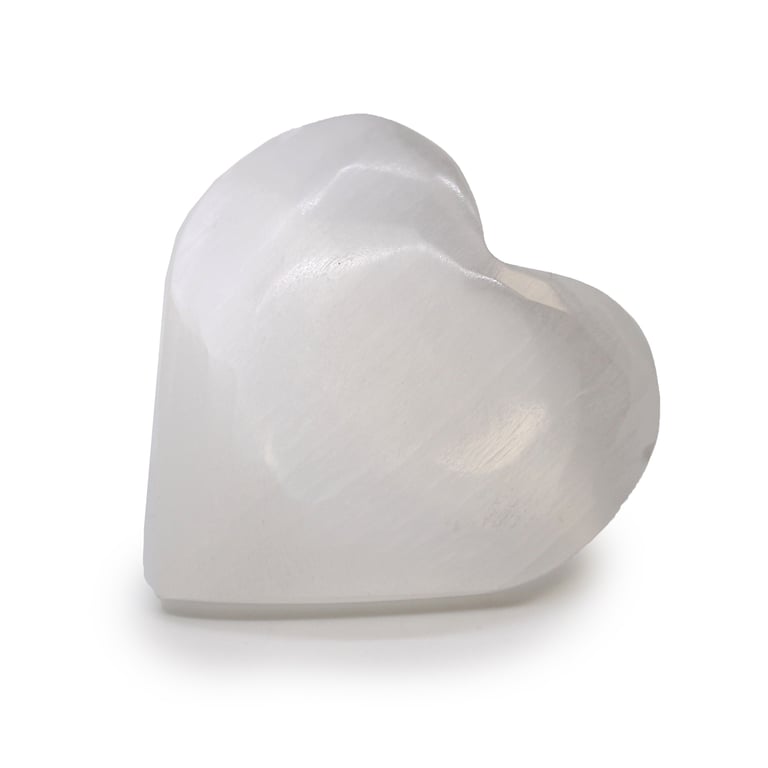 Selenite Heart Crystal 7-8cm Healing Stone for Spiritual Growth and Balance