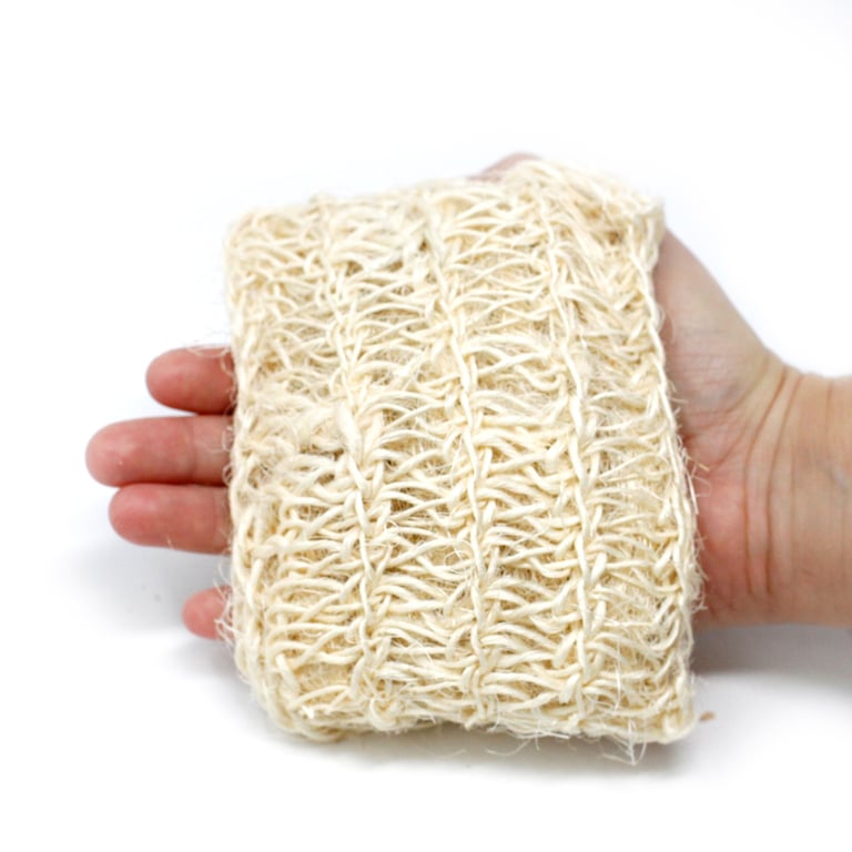 Sisal Sponge and Scrub - Soft Exfoliating Cushion for Gentle Home Cleaning and Kitchen Maintenance
