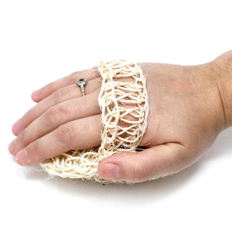 Soft Round Sisal Sponge and Scrub Exfoliating Cushion - Natural Fiber Home Cleaning Tool