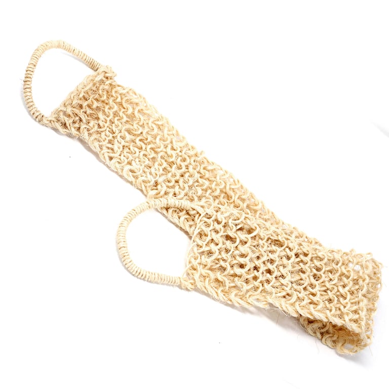 Sisal Sponge and Scrub - Gentle Exfoliating Back Cleaning Tool for Natural Glow
