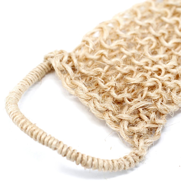 Sisal Sponge and Scrub - Gentle Exfoliating Back Cleaning Tool for Natural Glow