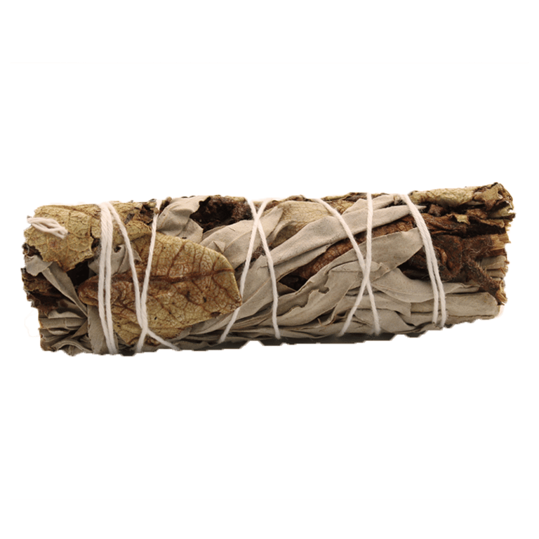 White Sage & Blue Sage Natural Smudge Stick, 10cm - Cleansing and Purifying Energy Tool