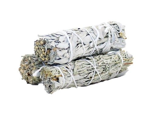 White Sage & Blue Sage Natural Smudge Stick, 10cm - Cleansing and Purifying Energy Tool