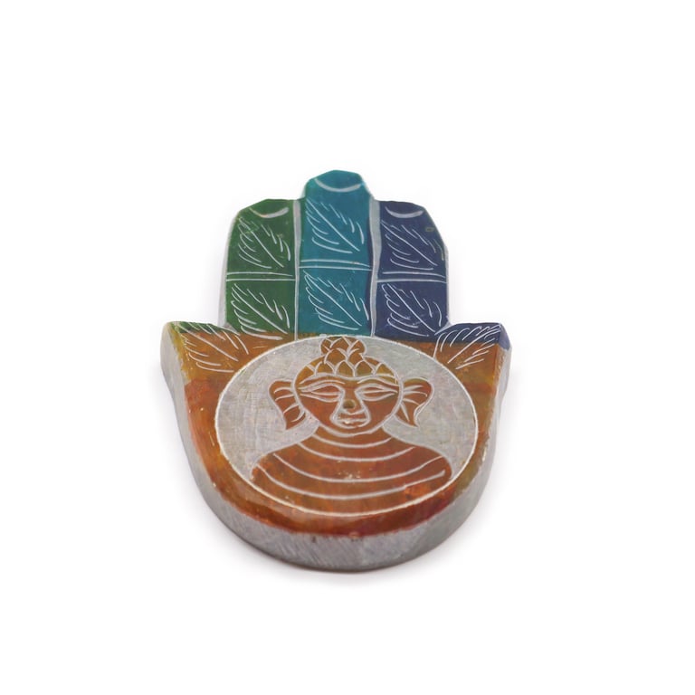 Soapstone Hamsa Buddha Incense Holder - Spiritual Home Decor