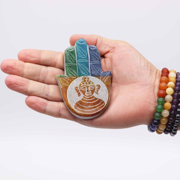 Soapstone Hamsa Buddha Incense Holder - Spiritual Home Decor