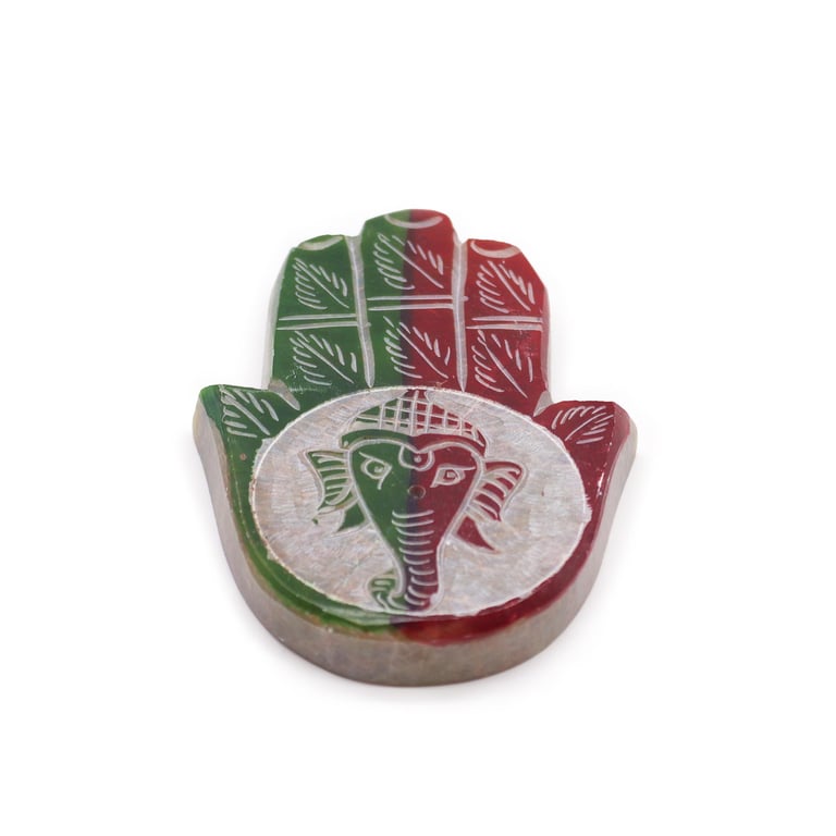 Soapstone Hamsa Ganesha Incense Holder - Spiritual Home Decor
