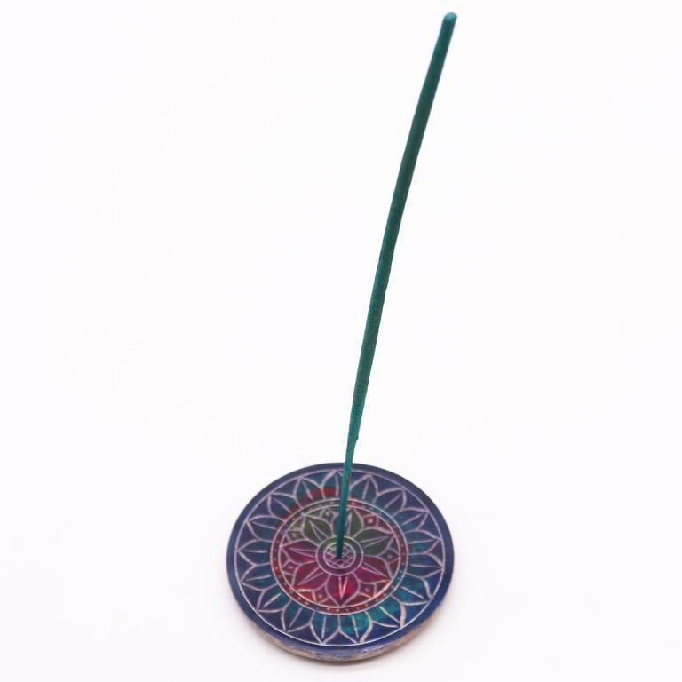 Soapstone Disc Lotus Incense Holder - Spiritual Home Decor for Meditation and Relaxation