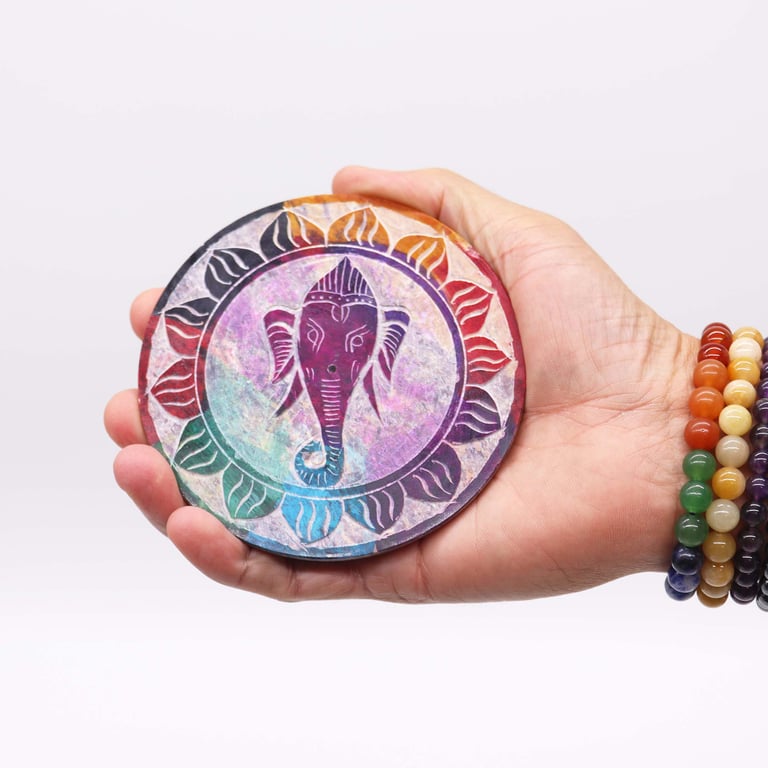 Soapstone Ganesha Incense Holder - Spiritual Meditation Accessory