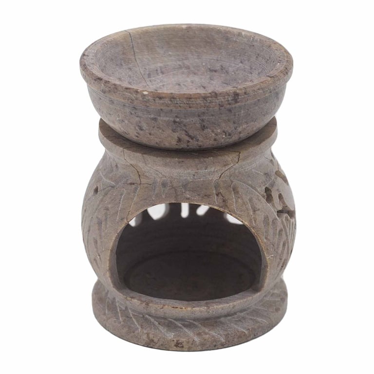 Small Soapstone Oil Burner - 8cm Elephant Essential Oil Diffuser Home Fragrance Device