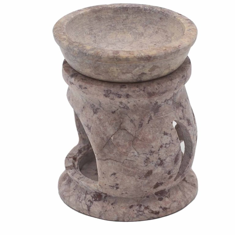 Small Soapstone Oil Burner - 8cm Three Moon Pentagon Pentagonal Diffuser