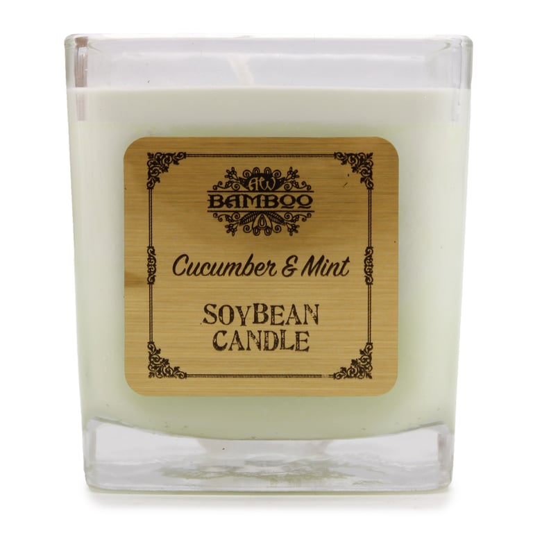 Soybean Jar Candles - Natural Soy Wax Cucumber and Mint Aromatherapy Home Fragrance
