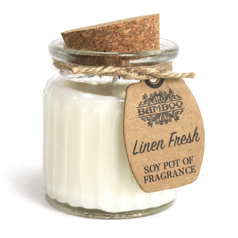 Linen Fresh Soy Pot of Fragrance Candles - Natural Home Scenting with Long Lasting Linen Fresh Scents