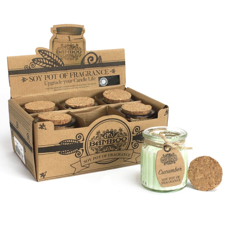 Cucumber Soy Pot of Fragrance Candles - Natural Home Scented Soy Wax Candles for Relaxation and Ambiance