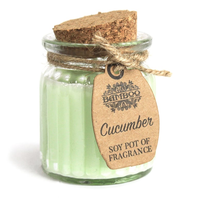 Cucumber Soy Pot of Fragrance Candles - Natural Home Scented Soy Wax Candles for Relaxation and Ambiance