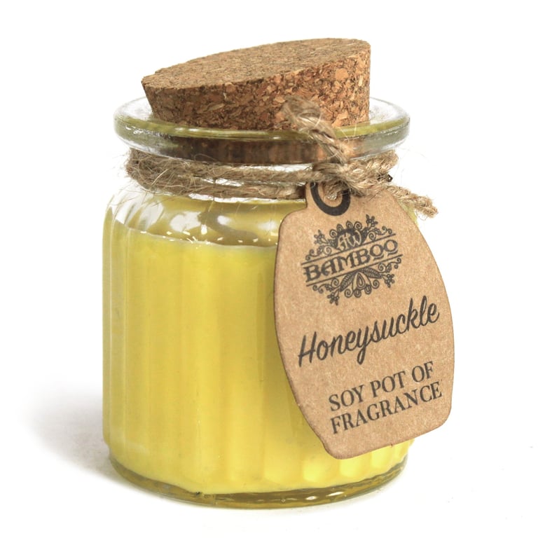 Honeysuckle Soy Pot of Fragrance Candles - Natural Soy Wax Home Scented Candles with Honeysuckle Fragrance