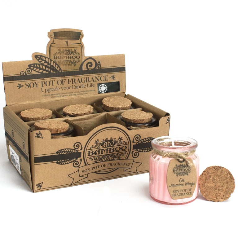 On Jasmine Wings Soy Pot of Fragrance Candles - Natural Jasmine Scented Soy Wax Candles for Home