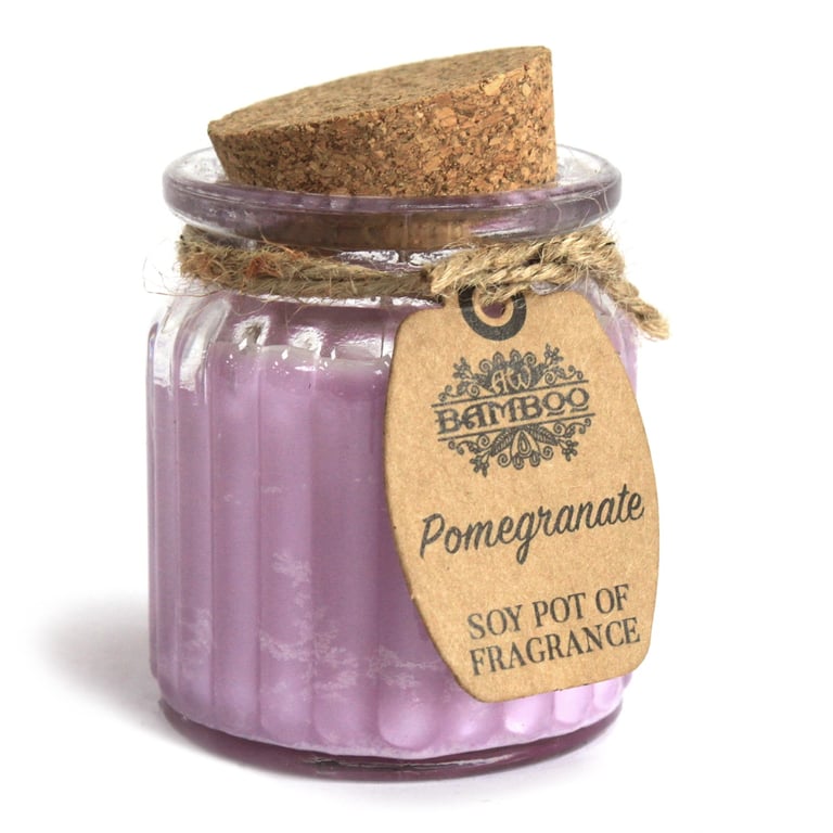 Pomegranate Soy Pot of Fragrance Candles - Natural Home Scented Soy Wax Candles