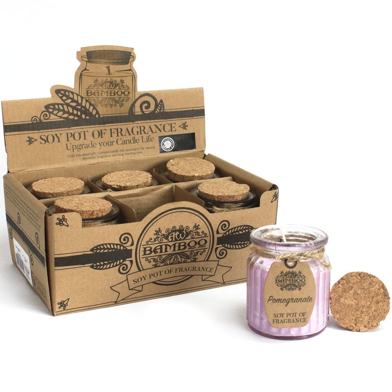 Pomegranate Soy Pot of Fragrance Candles - Natural Home Scented Soy Wax Candles