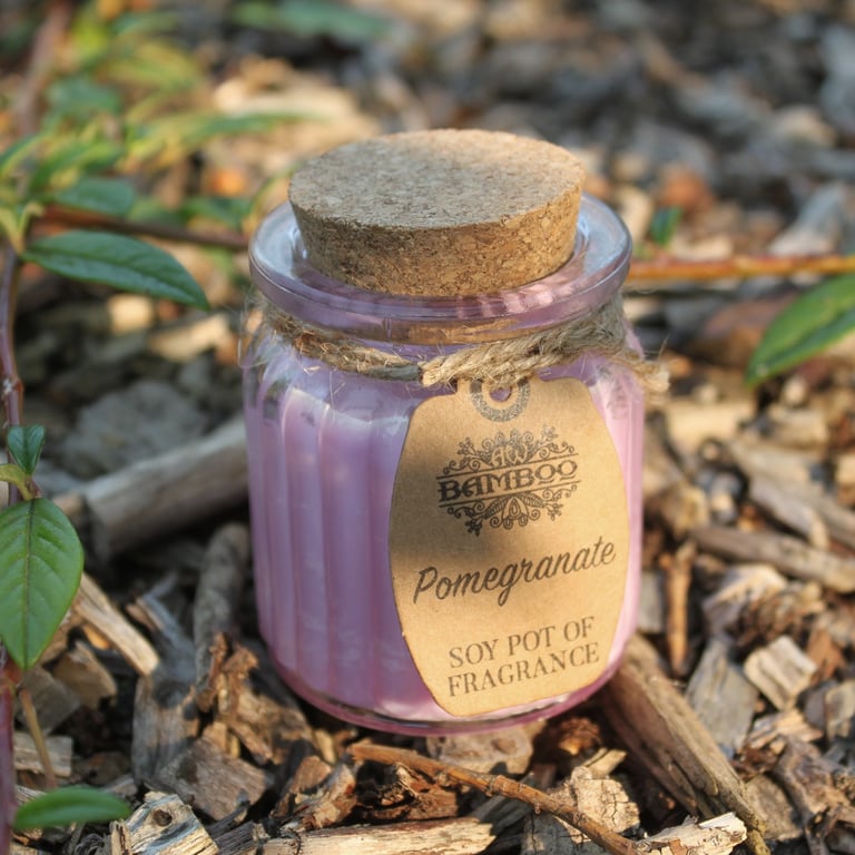 Pomegranate Soy Pot of Fragrance Candles - Natural Home Scented Soy Wax Candles