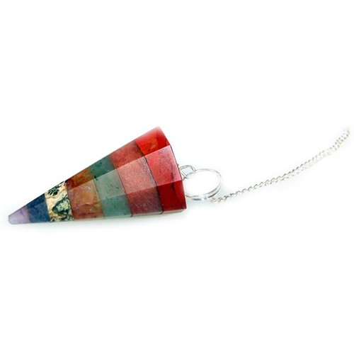 Chakra Style 7 Slice Crystal Pendulum for Balance and Harmony in Energy Healing