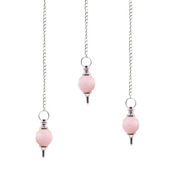 Rose Quartz Gemstone Pendulum - Metaphysical Healing Tool and Crystal Therapy Pendant