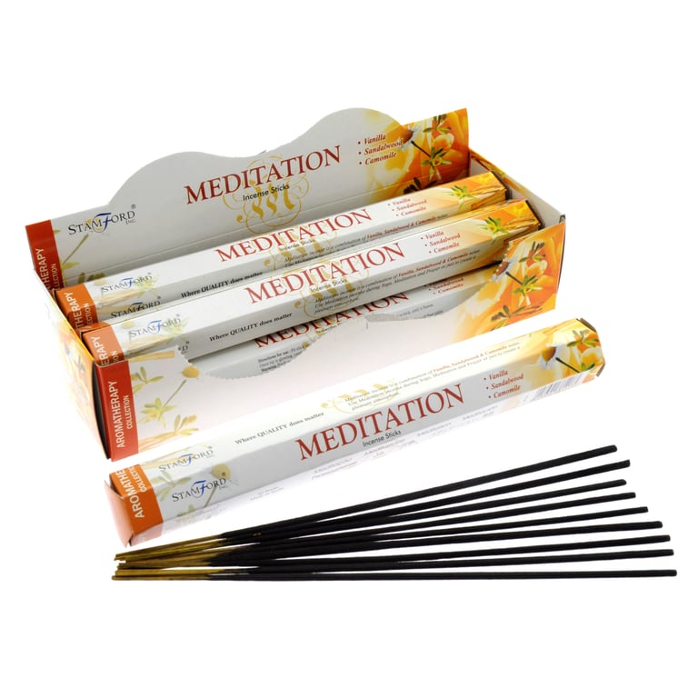 Meditation Premium Incense Sticks - Relaxing Home Aromatherapy with Calming Fragrances