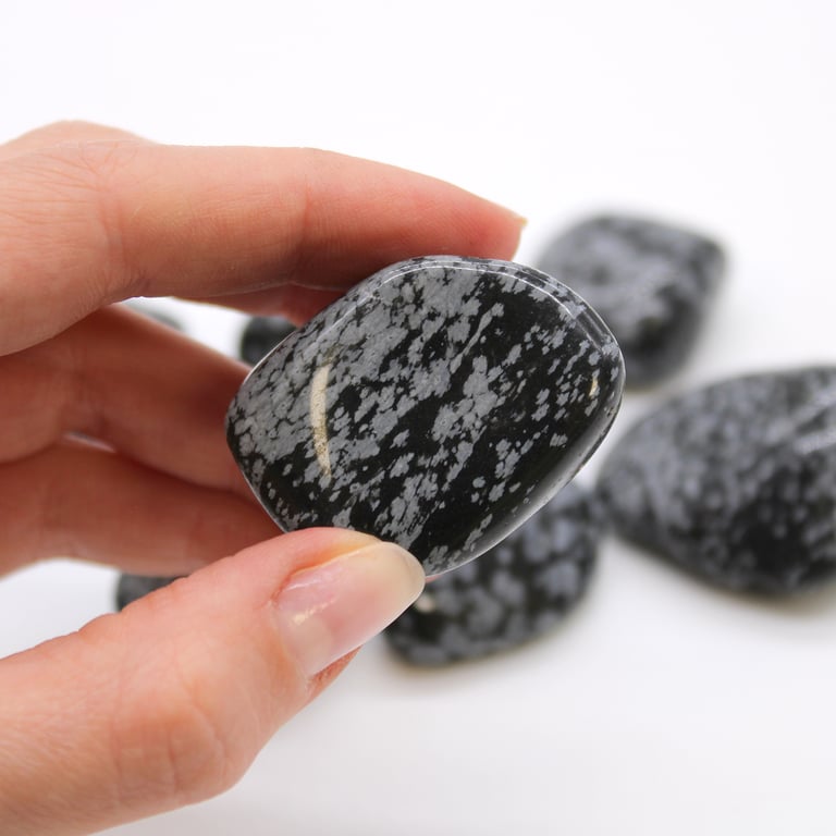 Obsidian Snowflake XL Tumble Stones - Large Decorative Stones by Unknown Brand