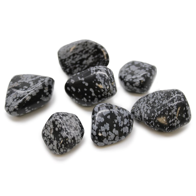 Obsidian Snowflake XL Tumble Stones - Large Decorative Stones by Unknown Brand