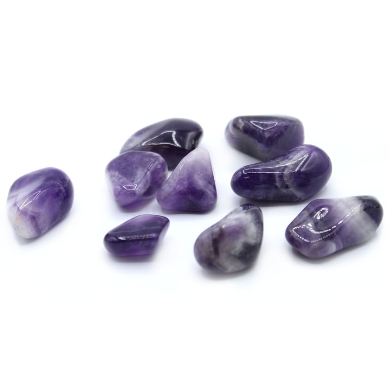 Amethyst Banded Tumble Stones - L Shape, High Quality