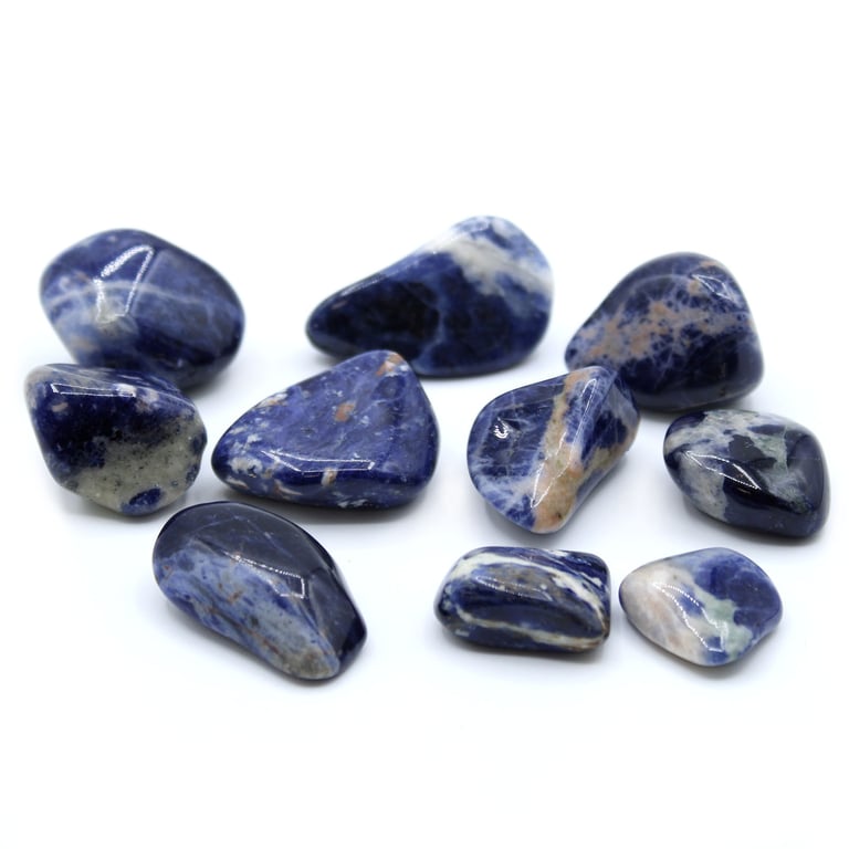 Natural Sodalite Tumble Stone - Metaphysical Crystal Healing Stone for Calming Energy and Spiritual Balance