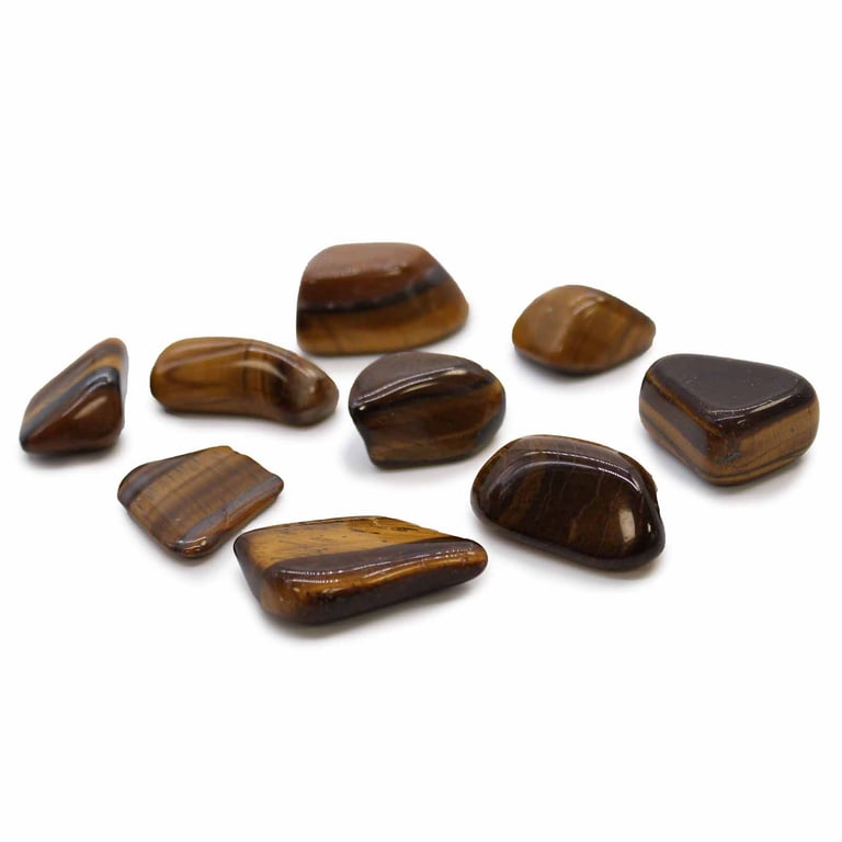 Tiger Eye L Tumble Stones - High Quality Gold Finish