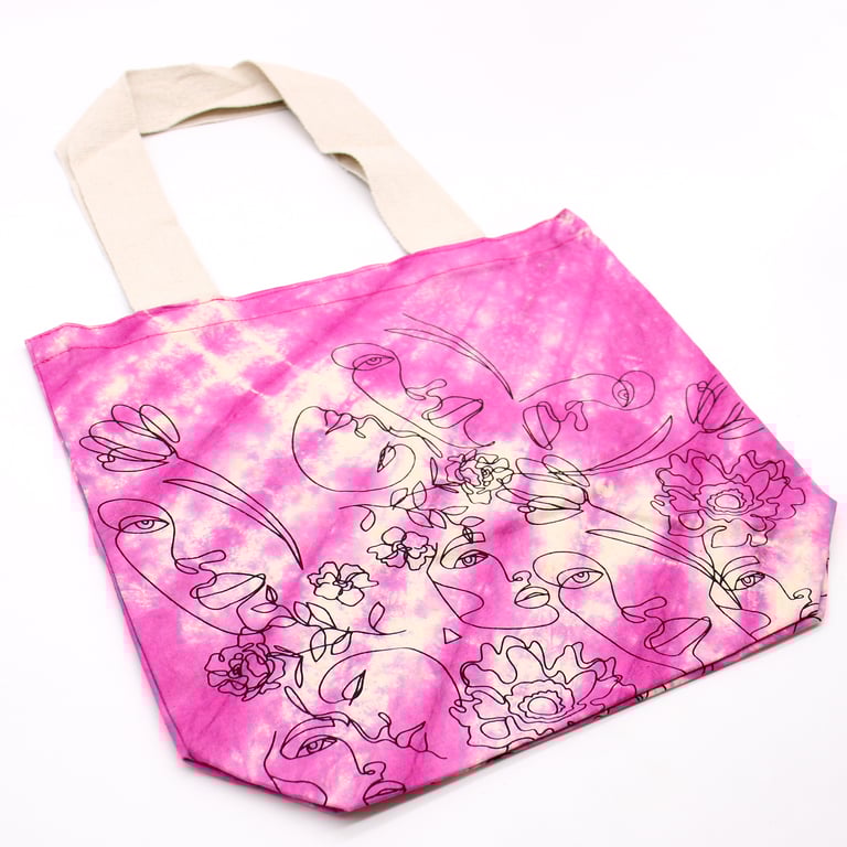 Tye-Dye Cotton Bag - Natural Handle & Lightweight 6oz Cotton Construction