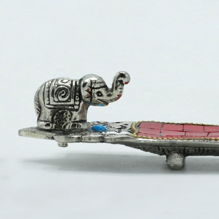 Elephant Long Tibetan Incense Holder - Traditional Handcrafted Statue Stand