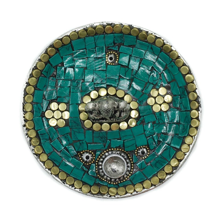 Tibetan Decor Ganesh Plate Cone and Stick Holder - Spiritual Home Accent