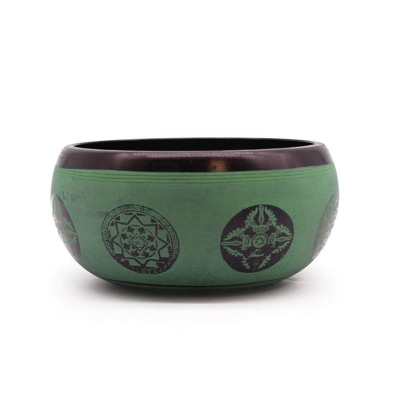 16cm Mandala Singing Bowl (Earth Powder) - Meditative Focus Aid