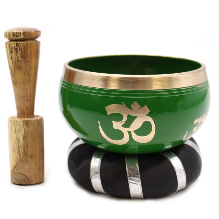10.7cm Green Tree of Life Singing Bowl Set - Healing Sound Meditation Tool
