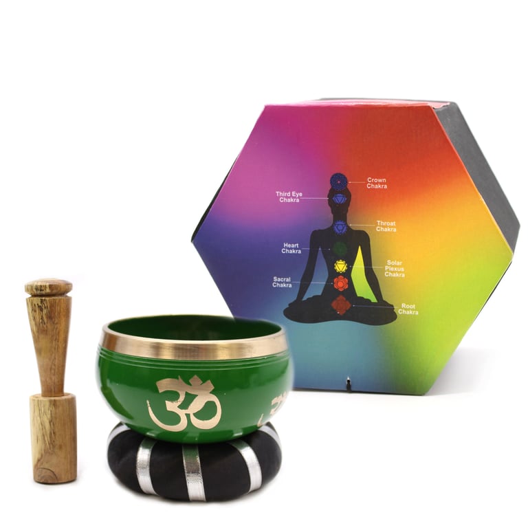 10.7cm Green Tree of Life Singing Bowl Set - Healing Sound Meditation Tool