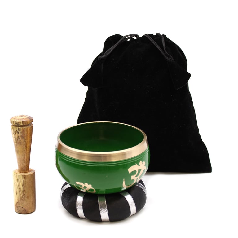 10.7cm Green Tree of Life Singing Bowl Set - Healing Sound Meditation Tool