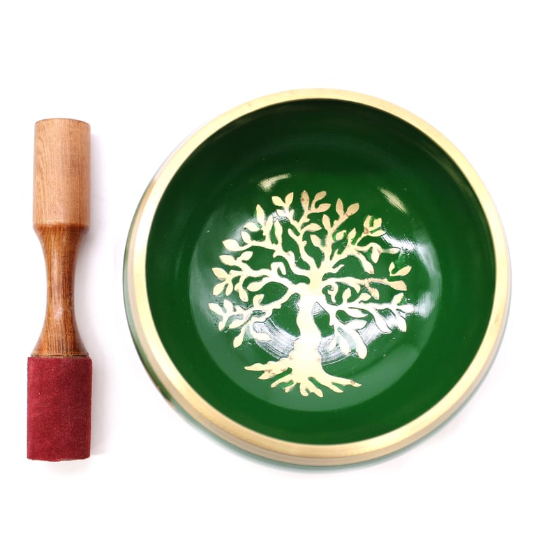 14cm Green Tree of Life Singing Bowl Set (Lrg)