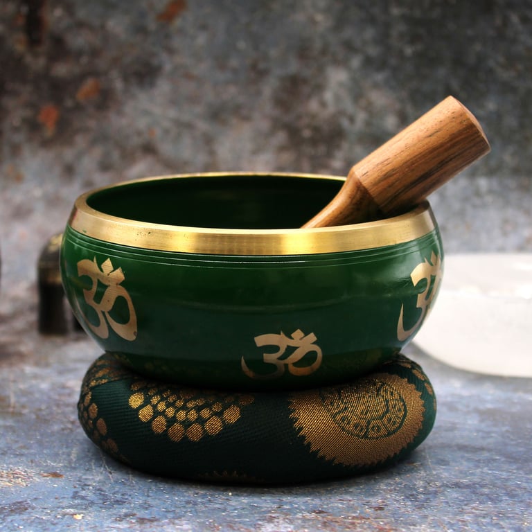 14cm Green Tree of Life Singing Bowl Set (Lrg)