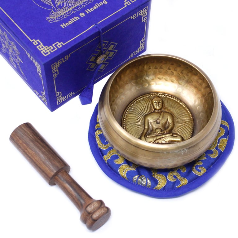 10cm Singing Bowl Set (Min. 500gm) - Medicine Buddha - Premium Quality