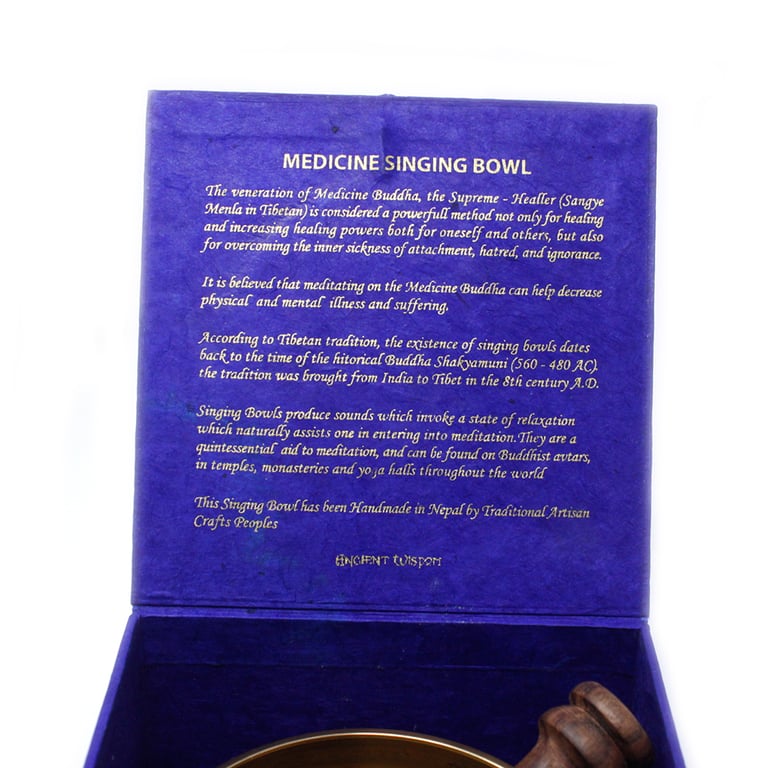 10cm Singing Bowl Set (Min. 500gm) - Medicine Buddha - Premium Quality