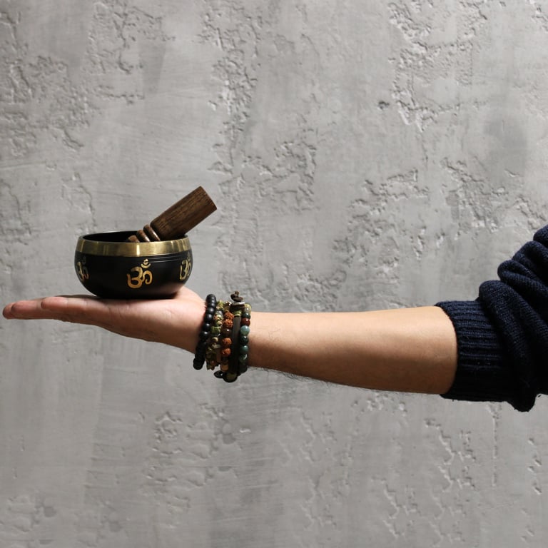 Yoga Om Singing Bowls Set - Healing Sound Therapy & Meditation - Premium Quality