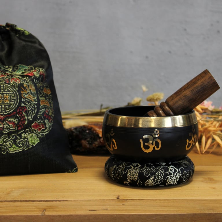 Yoga Om Singing Bowls Set - Healing Sound Therapy & Meditation - Premium Quality